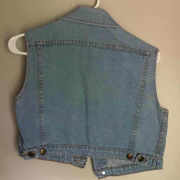 American Apparel Racer Cropped Denim Vest - Picture 3 of 4